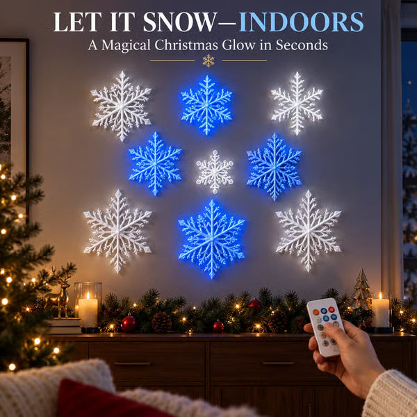 ❄️ LED-Schneeflocken-Wandlichter – Magische Weihnachtsdekoration für Ihr Zuhause