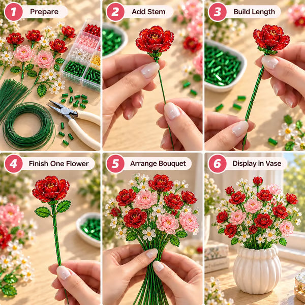🌼✨ DIY Perlen-Wildblumenstrauß – Kreatives Kristallblumen-Bastelset zum Selbermachen 🌸