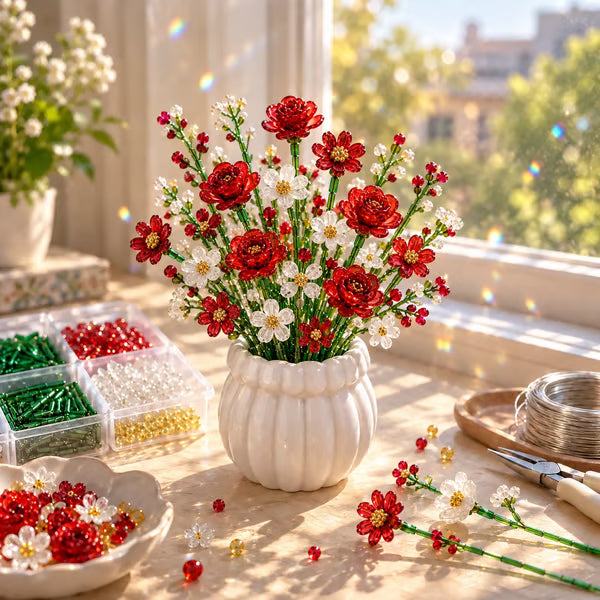 🌼✨ DIY Perlen-Wildblumenstrauß – Kreatives Kristallblumen-Bastelset zum Selbermachen 🌸