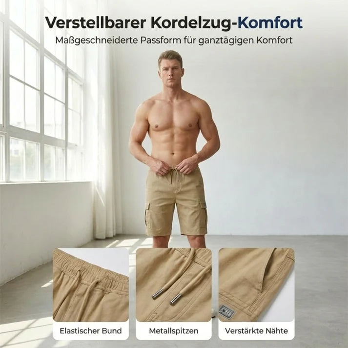 🥳2026 HEISSER VERKAUF🩳60% RABATT! Leichte Cargoshorts – Atmungsaktives Material, knielang. Sichere Taschen für Handy und Schlüssel. Bequem den ganzen Tag. ✅☀️