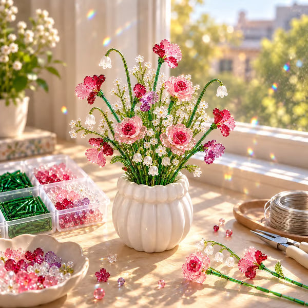 🌼✨ DIY Perlen-Wildblumenstrauß – Kreatives Kristallblumen-Bastelset zum Selbermachen 🌸