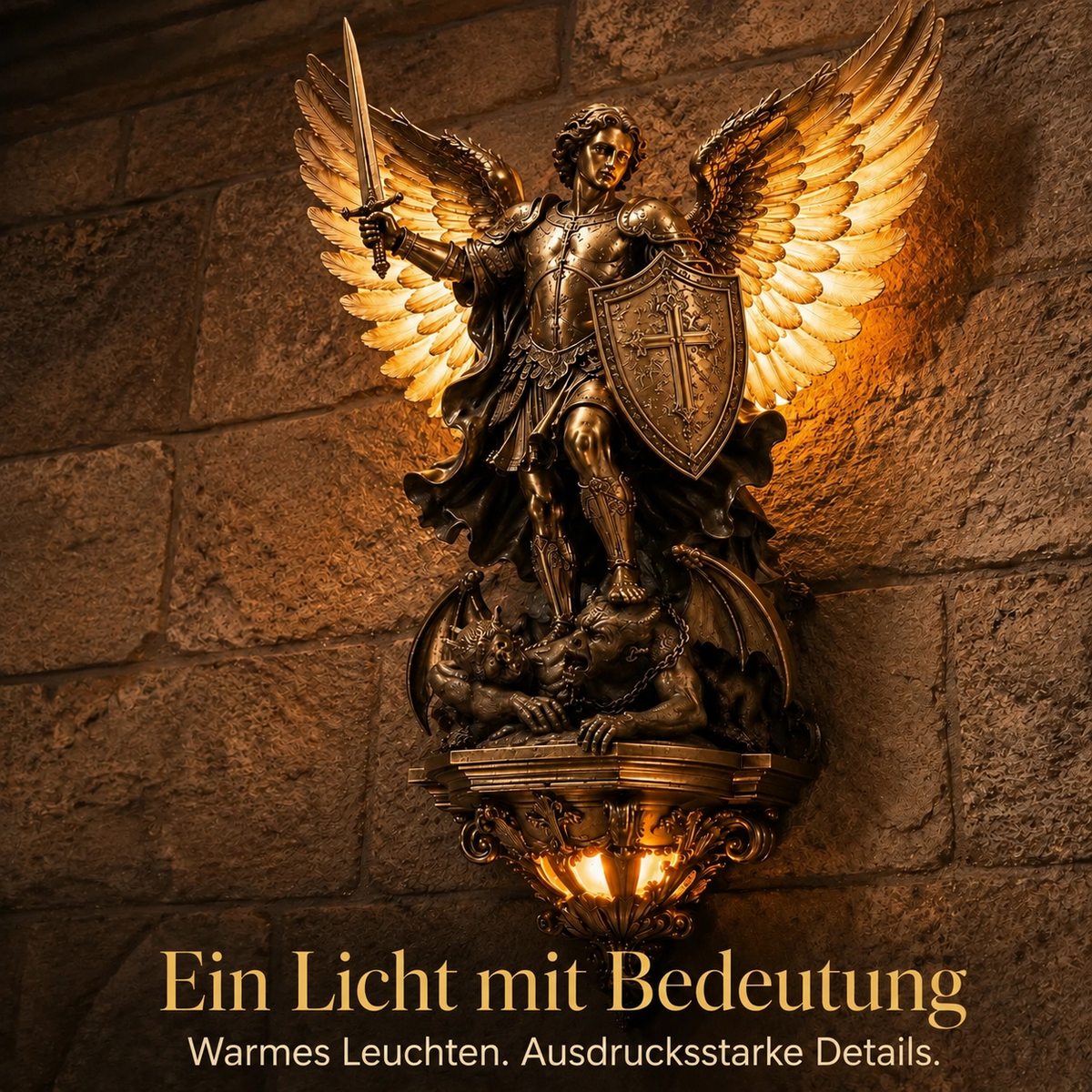 🕊️Wandleuchte „Schutzengel St. Michael“✨