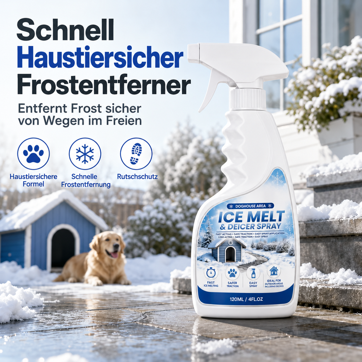 🧊Enteisungsspray für den Außenbereich – 120 ml + Tuch