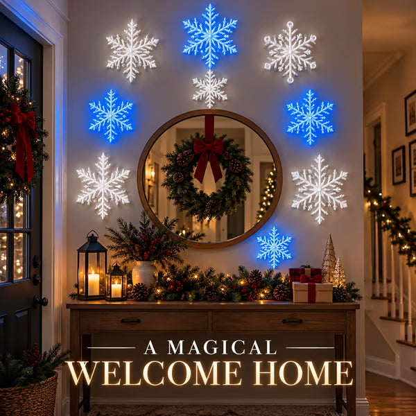 ❄️ LED-Schneeflocken-Wandlichter – Magische Weihnachtsdekoration für Ihr Zuhause