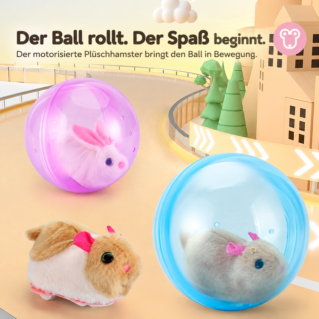 🐹🐾 Elektrischer Hamster-Rollball – Niedlicher Spielspaß für neugierige Katzen