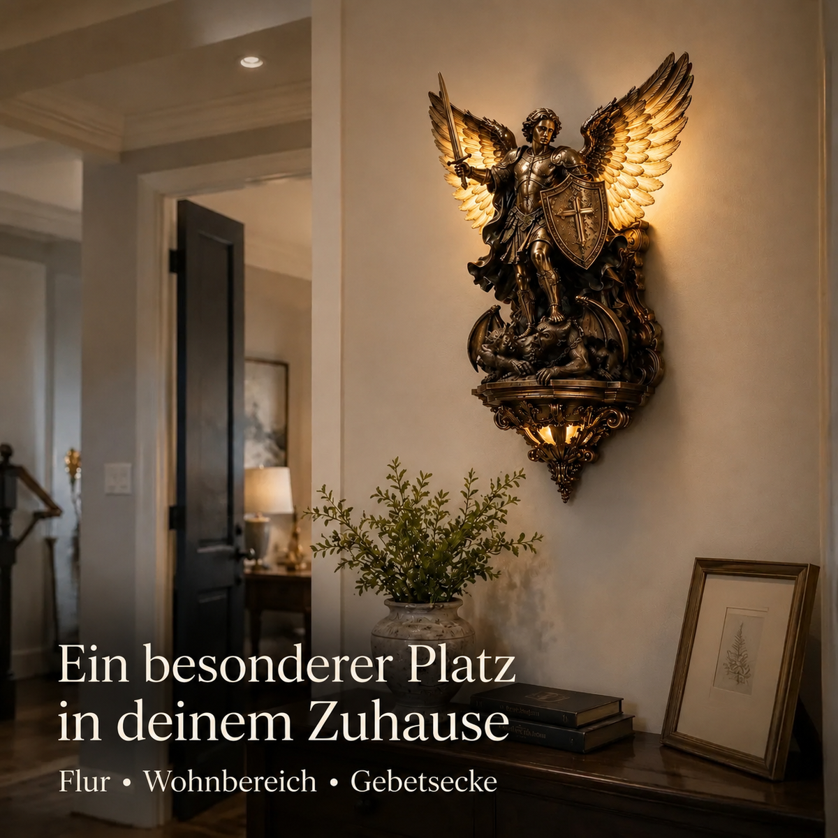 🕊️Wandleuchte „Schutzengel St. Michael“✨