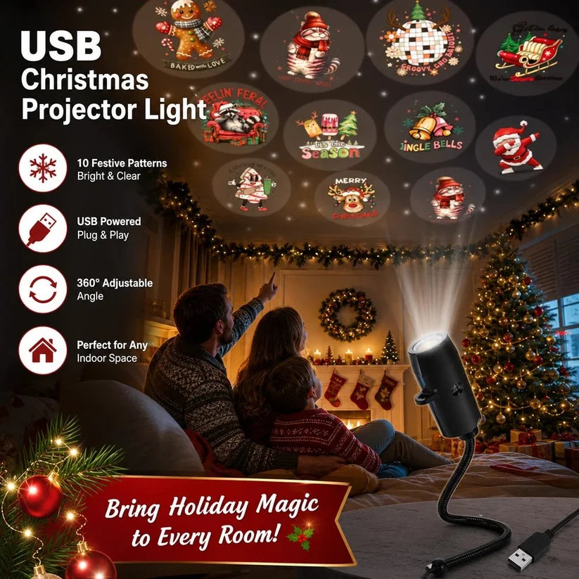 🎅🌌 Plug-&-Play HD-Weihnachtsprojektor – 6 oder 10 festliche Szenen