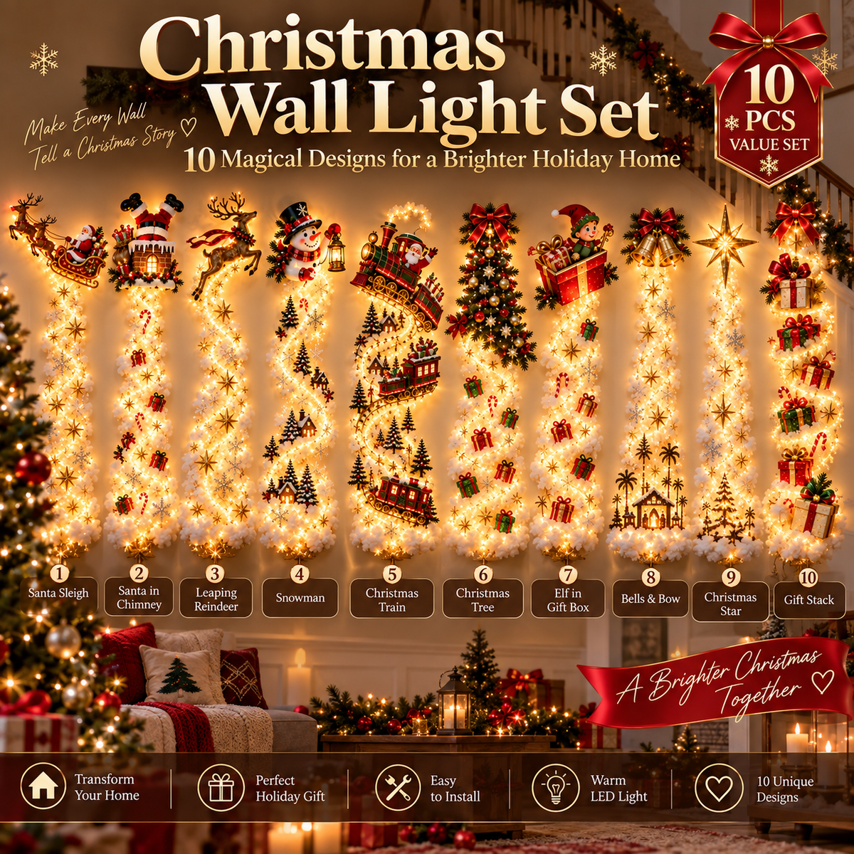 ✨Wandleuchte „Christmas Magic Trail“ – Ein bisschen Weihnachtszauber direkt an Ihrer Wand✨