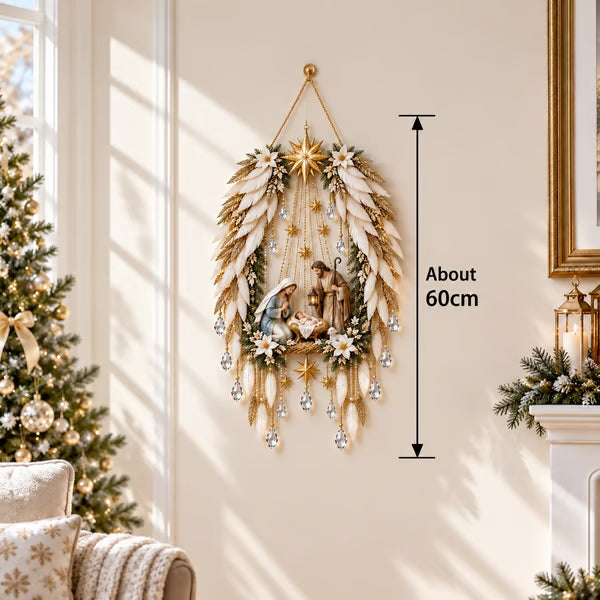 ✨👼 Himmlische Engelsflügel-Krippenbeleuchtung ✨ – Beleuchtete Weihnachtswanddekoration ✈️