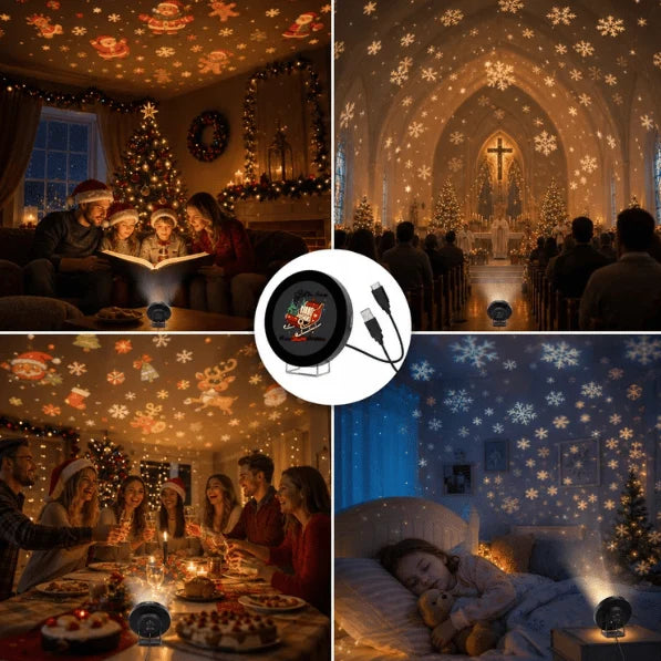 🎅🌌 Plug-&-Play HD-Weihnachtsprojektor – 6 oder 10 festliche Szenen