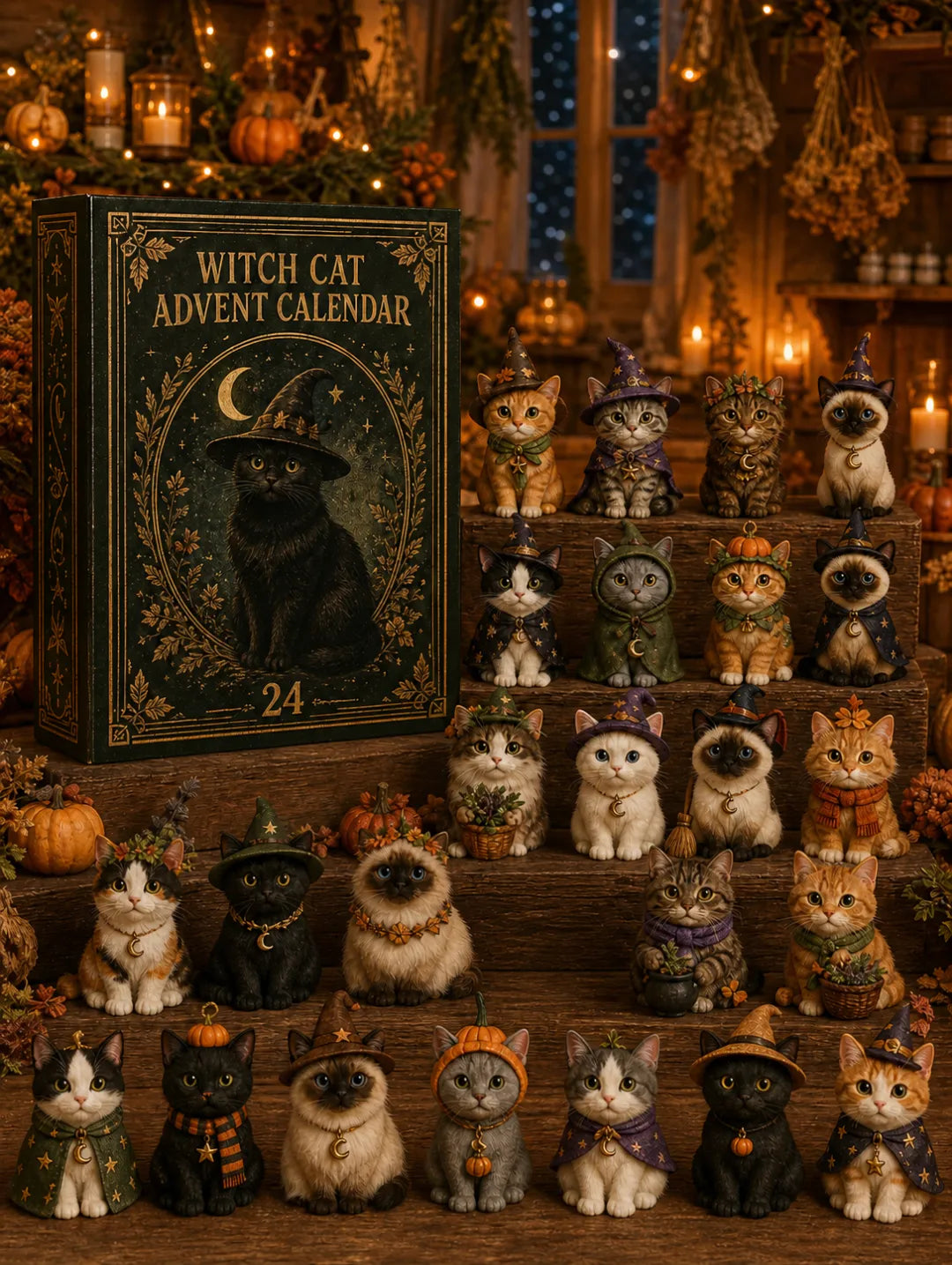 🐱24-Tage-Katzen-Adventskalender 2026 – Weihnachtliche Katzenanhänger