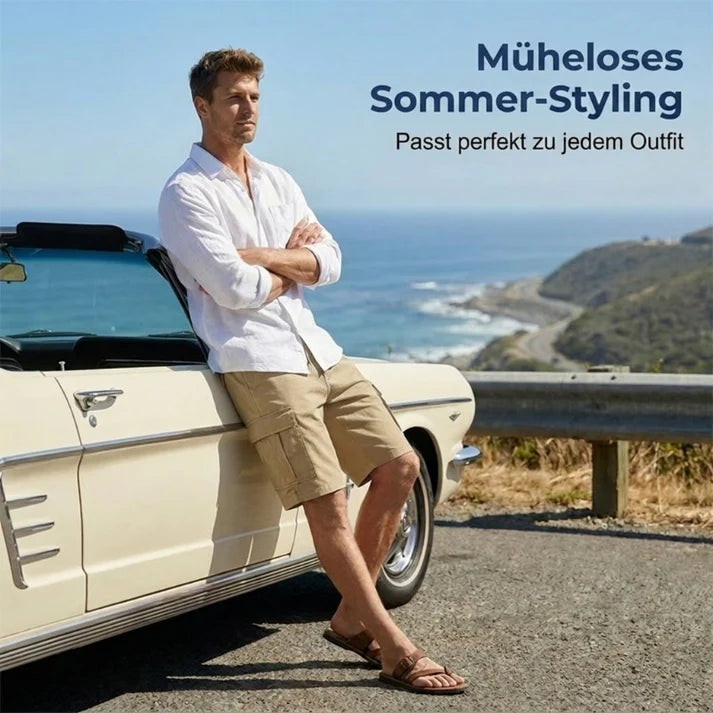 🥳2026 HEISSER VERKAUF🩳60% RABATT! Leichte Cargoshorts – Atmungsaktives Material, knielang. Sichere Taschen für Handy und Schlüssel. Bequem den ganzen Tag. ✅☀️