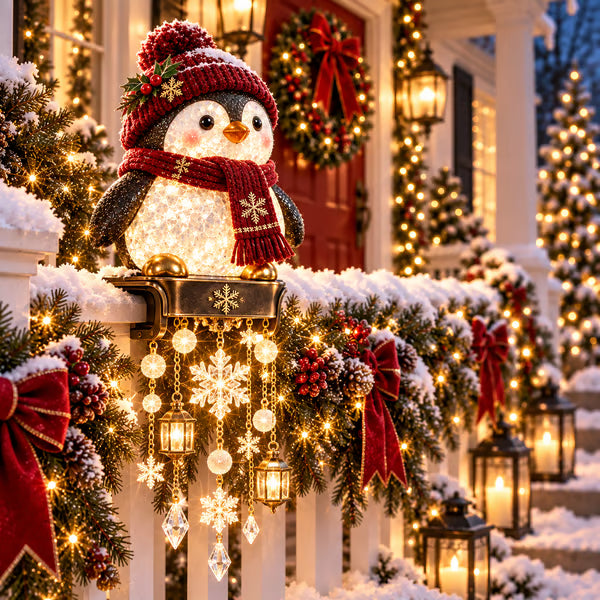🎄 [Vorverkauf]Weihnachtsbeleuchtung für das Geländer auf der Veranda – 4 festliche Figurenmotive