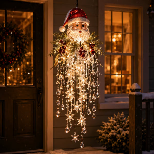 Crystal-Cascade-Weihnachtsbeleuchtung™ – hängende LED-Schneeflocke mit Kristalleffekt für die Veranda ✨❄️