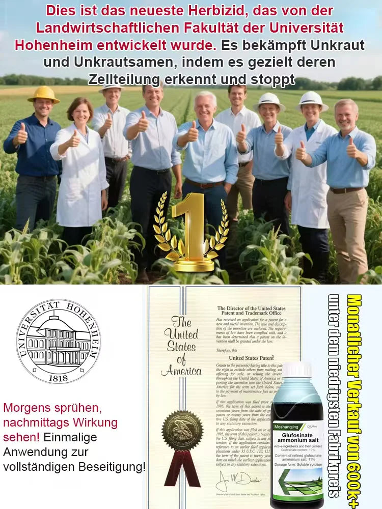 【100 Prozent Glyphosatfre】Hohenheim Forschungs-Bio-Unkrautvernichter✨Ein Jahr Schutz vor Unkraut✨