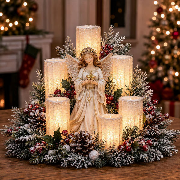 🕯️Beleuchtetes Weihnachtsgesteck mit dem Schein einer flammenlosen Kerze⛄️