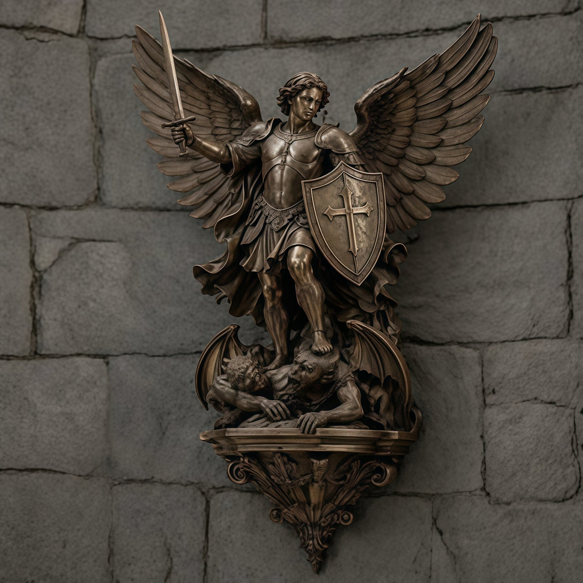 🕊️Wandleuchte „Schutzengel St. Michael“✨