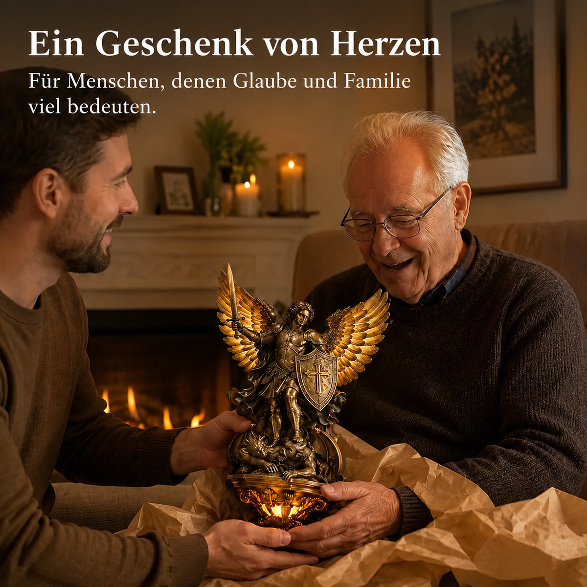 🕊️Wandleuchte „Schutzengel St. Michael“✨