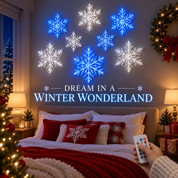 ❄️ LED-Schneeflocken-Wandlichter – Magische Weihnachtsdekoration für Ihr Zuhause