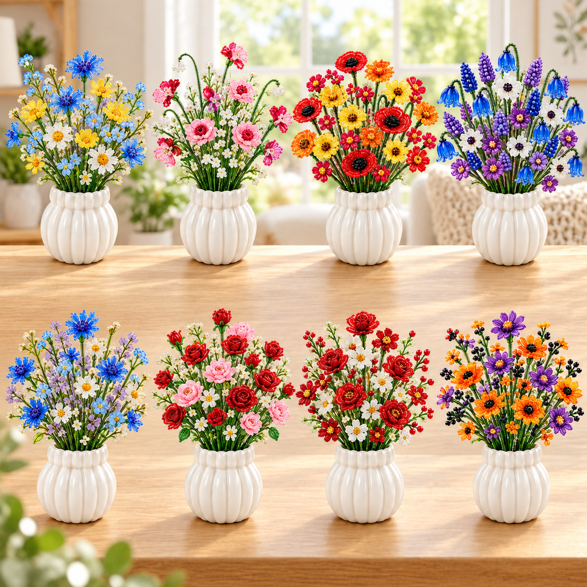 🌼✨ DIY Perlen-Wildblumenstrauß – Kreatives Kristallblumen-Bastelset zum Selbermachen 🌸