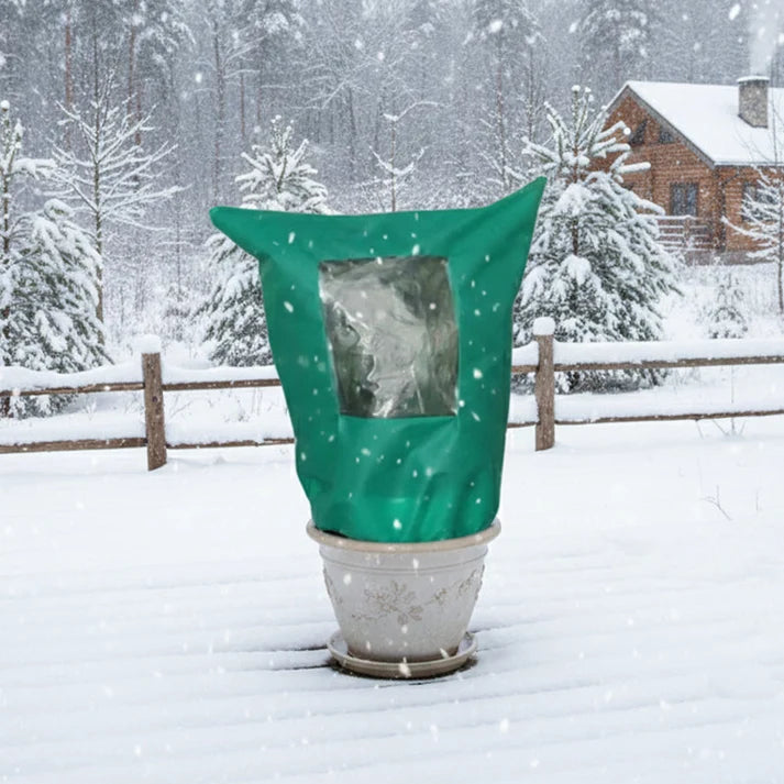 🧶✨Winterschutz-Pflanzenhülle mit Reißverschluss und Kordelzug zum Frostschutz