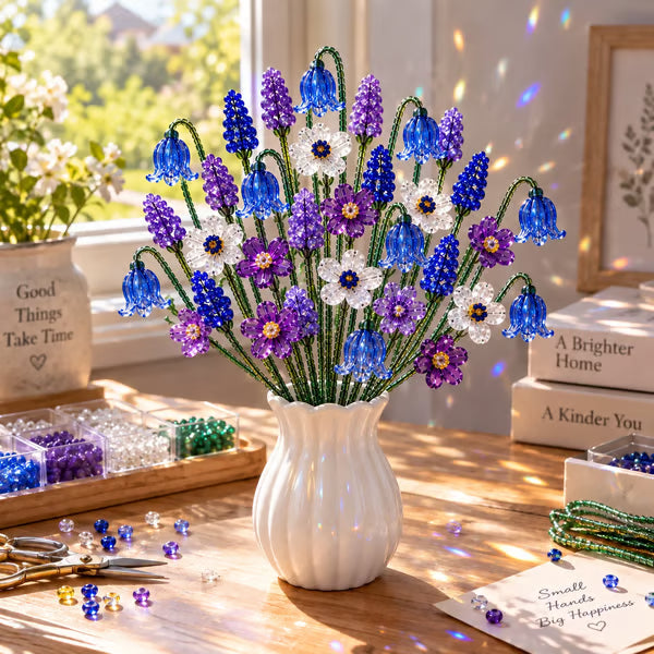 🌼✨ DIY Perlen-Wildblumenstrauß – Kreatives Kristallblumen-Bastelset zum Selbermachen 🌸