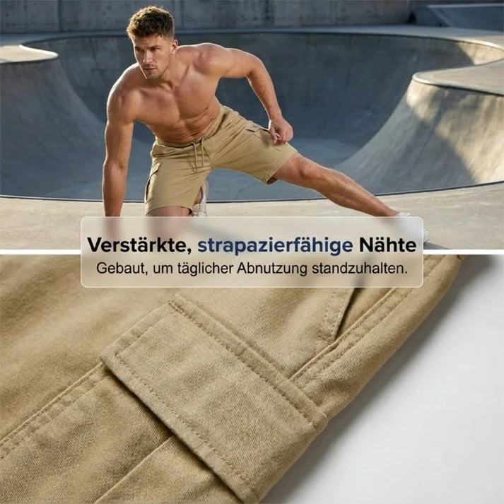 🥳2026 HEISSER VERKAUF🩳60% RABATT! Leichte Cargoshorts – Atmungsaktives Material, knielang. Sichere Taschen für Handy und Schlüssel. Bequem den ganzen Tag. ✅☀️