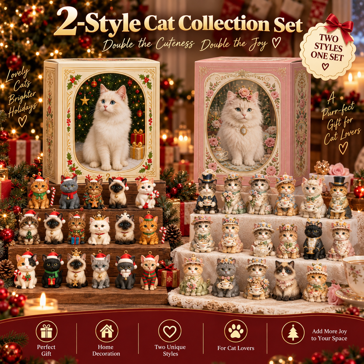 🐱24-Tage-Katzen-Adventskalender 2026 – Weihnachtliche Katzenanhänger