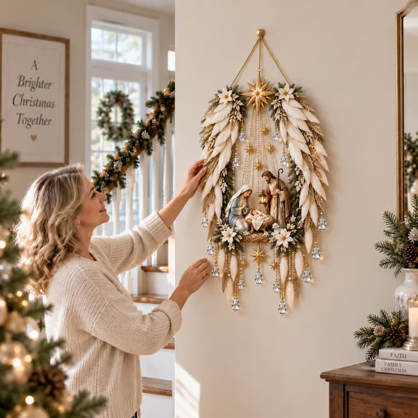 ✨👼 Himmlische Engelsflügel-Krippenbeleuchtung ✨ – Beleuchtete Weihnachtswanddekoration ✈️