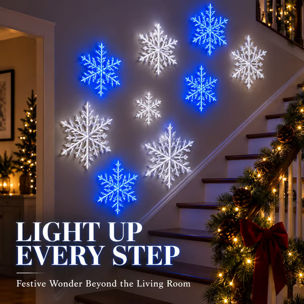 ❄️ LED-Schneeflocken-Wandlichter – Magische Weihnachtsdekoration für Ihr Zuhause