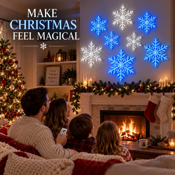 ❄️ LED-Schneeflocken-Wandlichter – Magische Weihnachtsdekoration für Ihr Zuhause