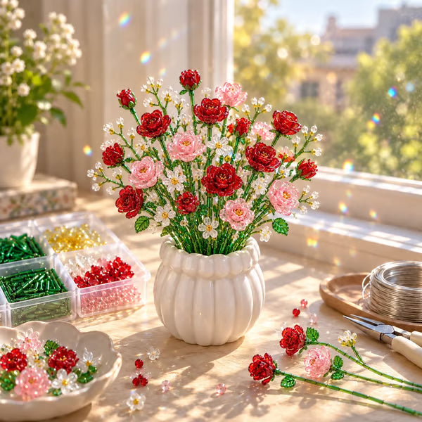 🌼✨ DIY Perlen-Wildblumenstrauß – Kreatives Kristallblumen-Bastelset zum Selbermachen 🌸